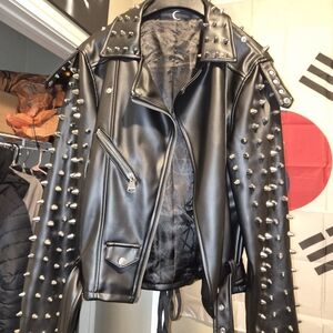 Killstar Spiked Black Leather Jacket
